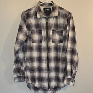 PacSun Men's Black and White Plaid Button Down Shirt LOT O